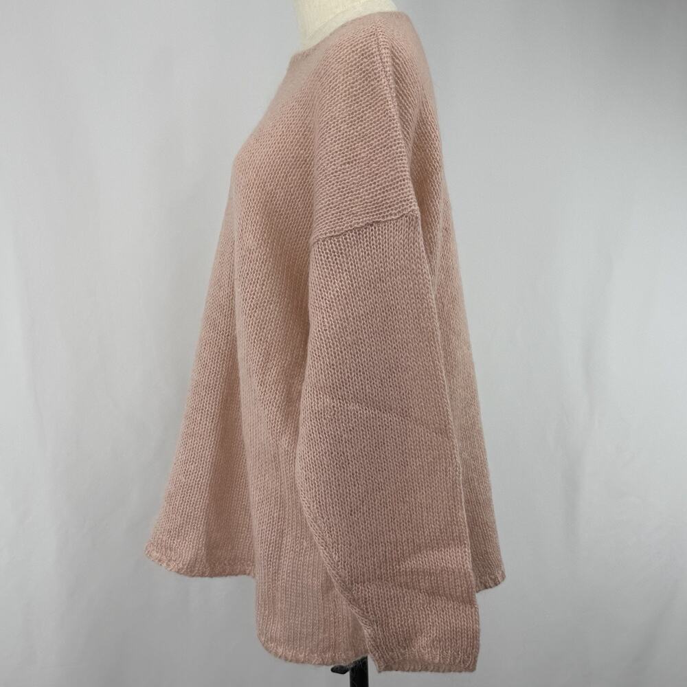 Vintage Mohair Sweater Womens XL Pink Oversized Cape Isle Knitters Cozy - Picture 4 of 5